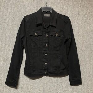 Articles Of Society Black Denim Jacket Size M Pockets Stretch